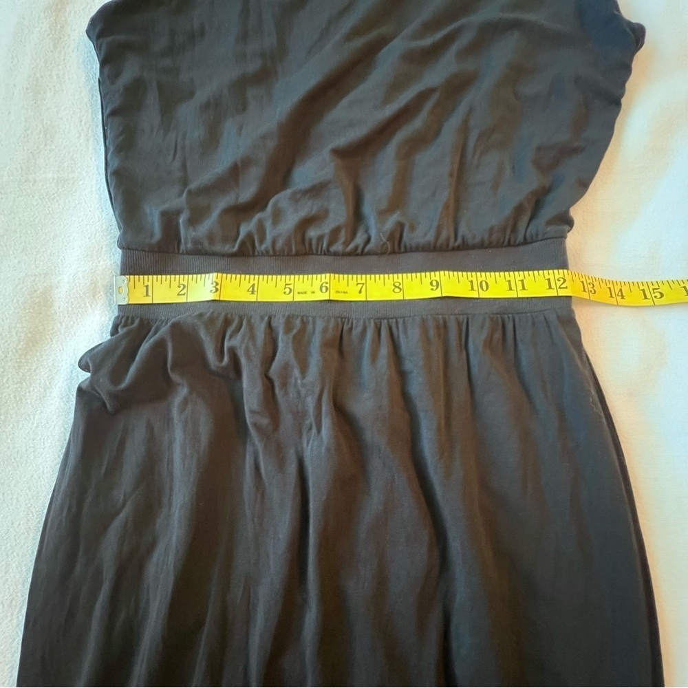Athleta Santorini Cinch Blouson Round Neck Dress Black Midi Women’s Size XS - Picture 6 of 8